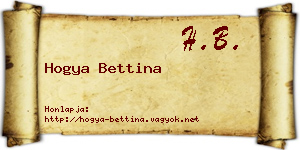 Hogya Bettina névjegykártya